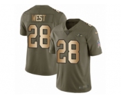 Men Nike Baltimore Ravens #28 Terrance West Limited Olive Gold Salute to Service NFL Jersey