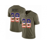 Men Nike Baltimore Ravens #28 Terrance West Limited Olive USA Flag Salute to Service NFL Jersey