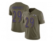 Men Nike Baltimore Ravens #29 Marlon Humphrey Limited Olive 2017 Salute to Service NFL Jersey
