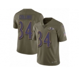 Men Nike Baltimore Ravens #34 Alex Collins Limited Olive 2017 Salute to Service NFL Jersey