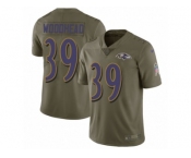 Men Nike Baltimore Ravens #39 Danny Woodhead Limited Olive 2017 Salute to Service NFL Jersey
