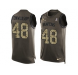 Men Nike Baltimore Ravens #48 Patrick Onwuasor Limited Green Salute to Service Tank Top NFL Jersey
