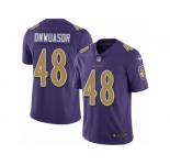 Men Nike Baltimore Ravens #48 Patrick Onwuasor Limited Purple Rush Vapor Untouchable NFL Jerse