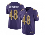 Men Nike Baltimore Ravens #48 Patrick Onwuasor Limited Purple Rush Vapor Untouchable NFL Jerse
