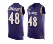Men Nike Baltimore Ravens #48 Patrick Onwuasor Purple Player Name & Number Tank Top NFL Jersey