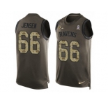 Men Nike Baltimore Ravens #66 Ryan Jensen Limited Green Salute to Service Tank Top NFL Jersey