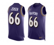 Men Nike Baltimore Ravens #66 Ryan Jensen Limited Purple Player Name & Number Tank Top NFL Jerseyy