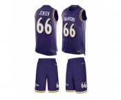 Men Nike Baltimore Ravens #66 Ryan Jensen Limited Purple Tank Top Suit NFL Jersey