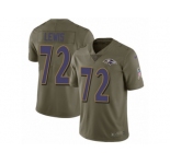 Men Nike Baltimore Ravens #72 Alex Lewis Limited Olive 2017 Salute to Service NFL Jersey