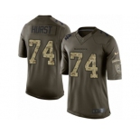 Men Nike Baltimore Ravens #74 James Hurst Limited Green Salute to Service NFL Jersey