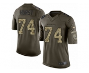 Men Nike Baltimore Ravens #74 James Hurst Limited Green Salute to Service NFL Jersey