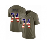 Men Nike Baltimore Ravens #74 James Hurst Limited Olive USA Flag Salute to Service NFL Jersey