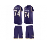 Men Nike Baltimore Ravens #74 James Hurst Limited Purple Tank Top Suit NFL Jersey
