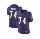 Men Nike Baltimore Ravens #74 James Hurst Purple Team Color Vapor Untouchable Limited Player NFL Jersey