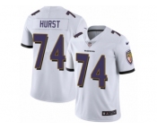 Men Nike Baltimore Ravens #74 James Hurst White Vapor Untouchable Limited Player NFL Jersey