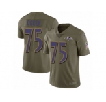 Men Nike Baltimore Ravens #75 Jonathan Ogden Limited Olive 2017 Salute to Service NFL Jersey