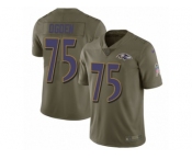Men Nike Baltimore Ravens #75 Jonathan Ogden Limited Olive 2017 Salute to Service NFL Jersey