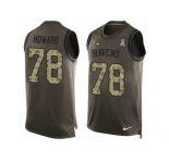 Men Nike Baltimore Ravens #78 Austin Howard Limited Green Salute to Service Tank Top NFL Jersey