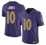 Men's Baltimore Ravens #10 Emory Jones Purple Vapor Limited Football Jersey