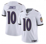 Men's Baltimore Ravens #10 Emory Jones White Vapor Limited Football Jersey