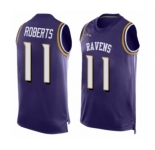 Men's Baltimore Ravens #11 Seth Roberts Limited Purple Player Name & Number Tank Top Football Jersey
