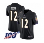 Men's Baltimore Ravens #12 Jaleel Scott Black Alternate Vapor Untouchable Limited Player 100th Season Football Jersey