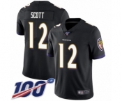 Men's Baltimore Ravens #12 Jaleel Scott Black Alternate Vapor Untouchable Limited Player 100th Season Football Jersey
