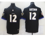 Men's Baltimore Ravens #12 Rashod Bateman Nike Black 2021 NFL Draft First Round Pick Limited Jersey