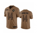 Men's Baltimore Ravens #14 Kyle Hamilton 2023 Brown Salute To Service Limited Football Stitched Jersey