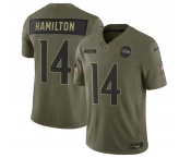 Men's Baltimore Ravens #14 Kyle Hamilton Olive 2025 F.U.S.E. Salute to Service Limited Football Stitched Jersey