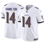 Men's Baltimore Ravens #14 Kyle Hamilton White 2025 F.U.S.E. Vapor Limited Football Jersey