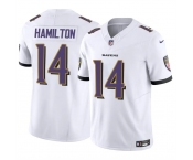 Men's Baltimore Ravens #14 Kyle Hamilton White 2025 F.U.S.E. Vapor Limited Football Jersey