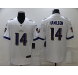 Men's Baltimore Ravens #14 Kyle Hamilton White Vapor Untouchable Limited Stitched Jersey