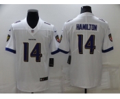 Men's Baltimore Ravens #14 Kyle Hamilton White Vapor Untouchable Limited Stitched Jersey