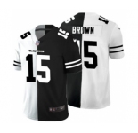 Men's Baltimore Ravens #15 Marquise Brown Black V White Peace Split Vapor Untouchable Limited Football Jersey