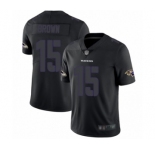 Men's Baltimore Ravens #15 Marquise Brown Limited Black Rush Impact Football Jersey