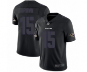 Men's Baltimore Ravens #15 Marquise Brown Limited Black Rush Impact Football Jersey