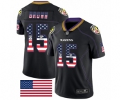 Men's Baltimore Ravens #15 Marquise Brown Limited Black Rush USA Flag Football Jersey