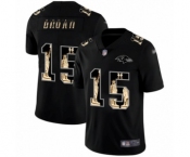 Men's Baltimore Ravens #15 Marquise Brown Limited Black Statue of Liberty Football Jersey