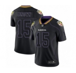 Men's Baltimore Ravens #15 Marquise Brown Limited Lights Out Black Rush Football Jersey