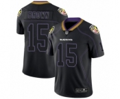 Men's Baltimore Ravens #15 Marquise Brown Limited Lights Out Black Rush Football Jersey