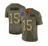 Men's Baltimore Ravens #15 Marquise Brown Limited Olive Camo 2019 Salute to Service Football Jersey