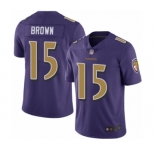Men's Baltimore Ravens #15 Marquise Brown Limited Purple Rush Vapor Untouchable Football Jersey