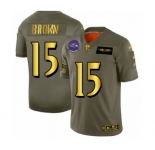 Men's Baltimore Ravens #15 Marquise Brown Olive Gold 2019 Salute to Service Limited Player Football Jersey