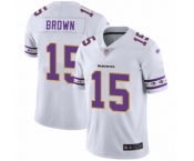 Men's Baltimore Ravens #15 Marquise Brown White Team Logo Fashion Limited Player Football Jersey