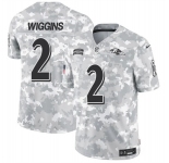Men's Baltimore Ravens #2 Nate Wiggins 2024 F.U.S.E. Arctic Camo Salute to Service Limited Football Stitched Jersey