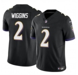 Men's Baltimore Ravens #2 Nate Wiggins Black 2024 Draft F.U.S.E. Vapor Limited Football Jersey