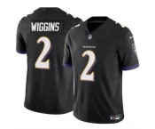 Men's Baltimore Ravens #2 Nate Wiggins Black 2024 Draft F.U.S.E. Vapor Limited Football Jersey