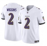 Men's Baltimore Ravens #2 Nate Wiggins White 2024 Draft F.U.S.E. Vapor Limited Football Jersey