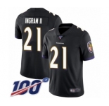 Men's Baltimore Ravens #21 Mark Ingram II Black Alternate Vapor Untouchable Limited Player 100th Season Football Jersey